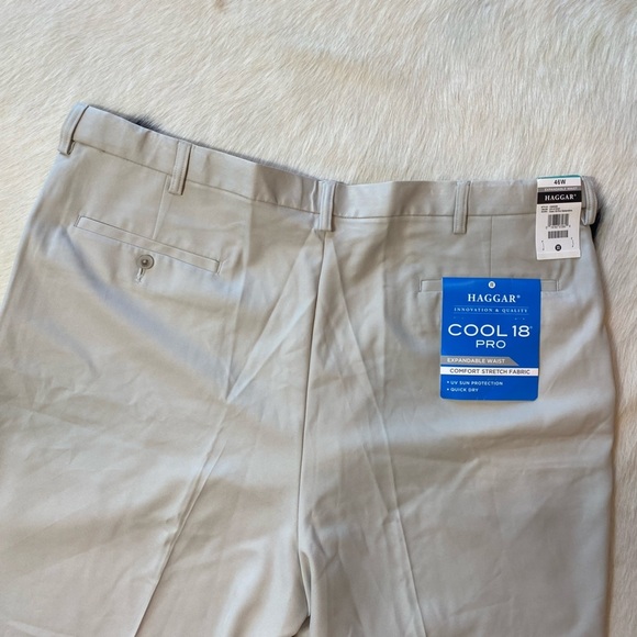 Haggar Cool 18® Pro performance khaki Shorts - Picture 11 of 12